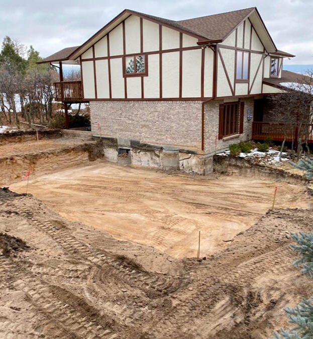 House foundation excavation for a residential project in Kitchener